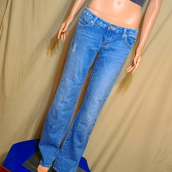 Seven7 Denim - seven7 flare shredded blue jeans